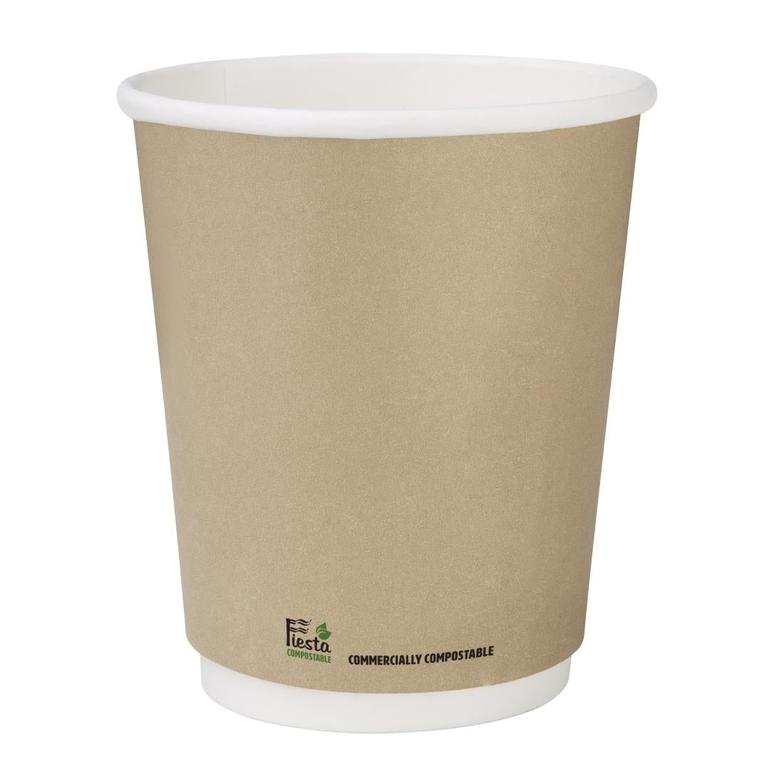 Fiesta Compostable Hot Cup Double Wall Kind Kraft 225ml (500 Pack) (225ml | Pack of 500) • PAS-CU984