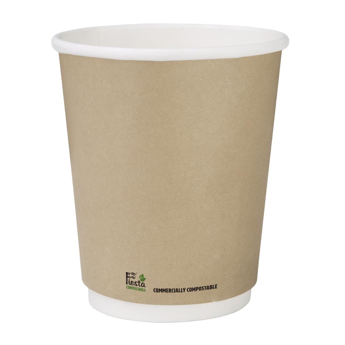 Fiesta Compostable Hot Cup Double Wall Kind Kraft 225ml (25 Pack) (225ml | Pack Quantity: 25) • PAS-CU985