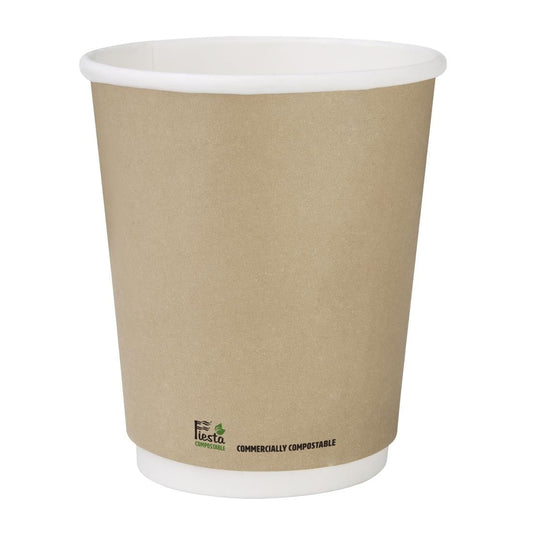 Fiesta Compostable Hot Cup Double Wall Kind Kraft 225ml (25 Pack) (225ml | Pack Quantity: 25) • PAS-CU985