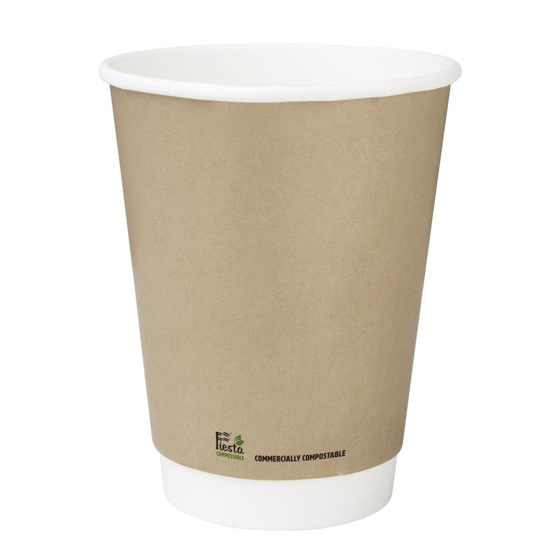 Fiesta Compostable Coffee Cups Double Wall 340ml (500 Pack) (340ml. Pack Quantity: 500.) • PAS-CU986