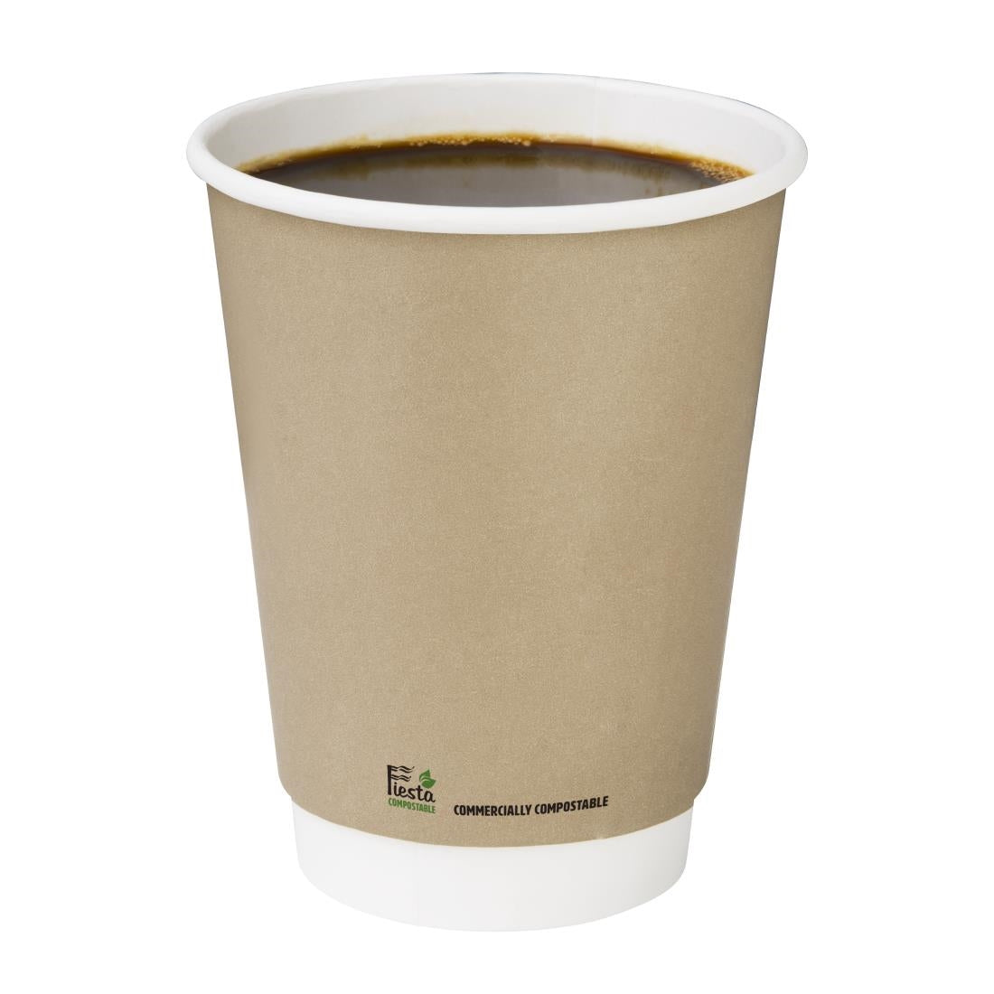 Fiesta Compostable Coffee Cups Double Wall 340ml (500 Pack) (340ml. Pack Quantity: 500.) • PAS-CU986