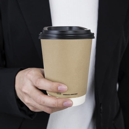 Fiesta Compostable Coffee Cups Double Wall 340ml (25 Pack) (340ml | Pack Quantity: 25) • PAS-CU987