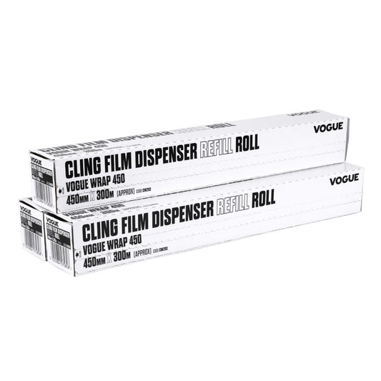 Vogue Cling Film 300m fits Wrap450 Dispenser (3 Pack) • PAS-CW203