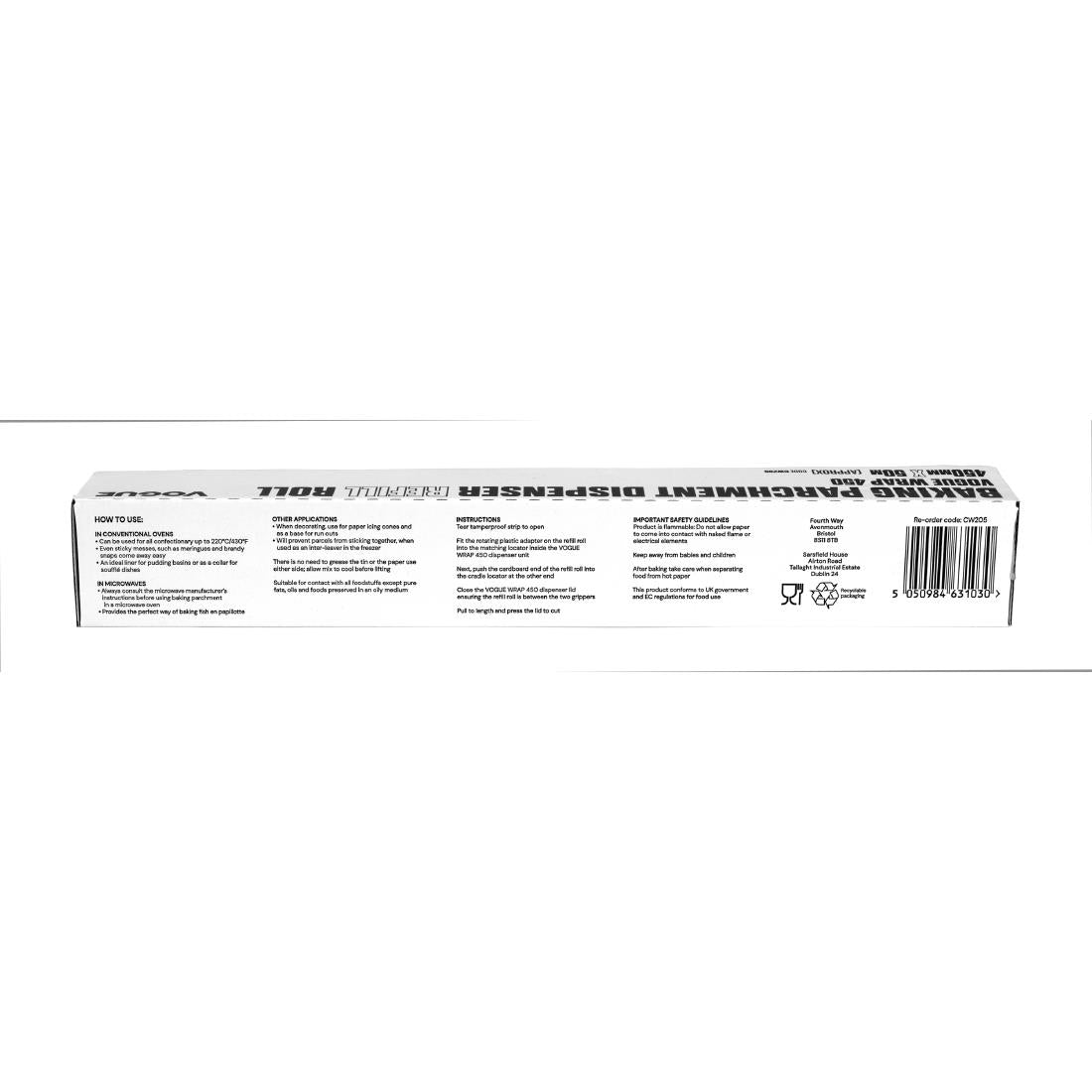 Baking Parchment Refills for Vogue Wrap450 Dispenser (3 Pack) • PAS-CW205