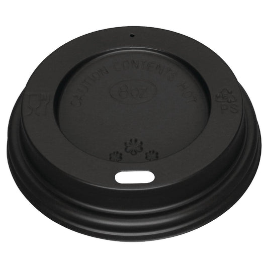 Fiesta Recyclable Coffee Cup Lids Black 225ml / 8oz (Pack of 1000) • PAS-CW716