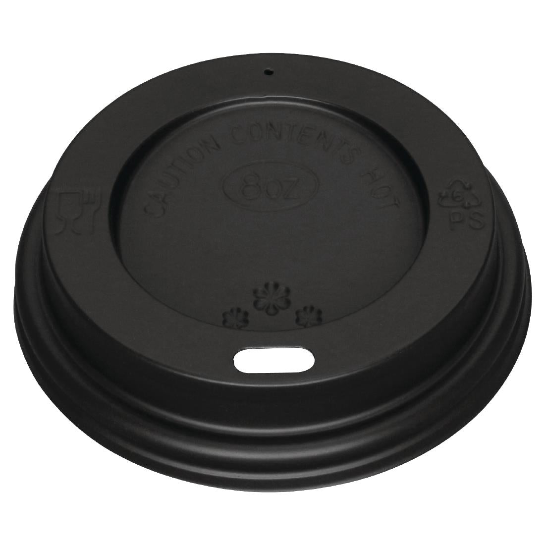 Fiesta Recyclable Coffee Cup Lids Black 225ml (Pack of 1000) • PAS-CW716