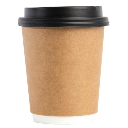 Fiesta Recyclable Lid For Hot Cups Black 225ml (50 Pack) (Pack Quantity: 50 | For 225ml cups) • PAS-CW715