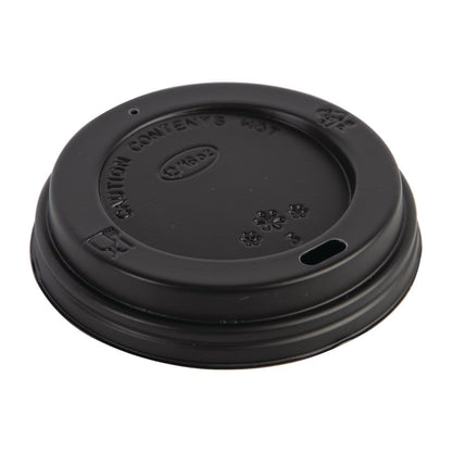 Fiesta Recyclable Lid For Hot Cups Black 340/455ml (50 Pack) (Pack Quantity: 50 | For 340ml to 455ml cups) • PAS-CW717