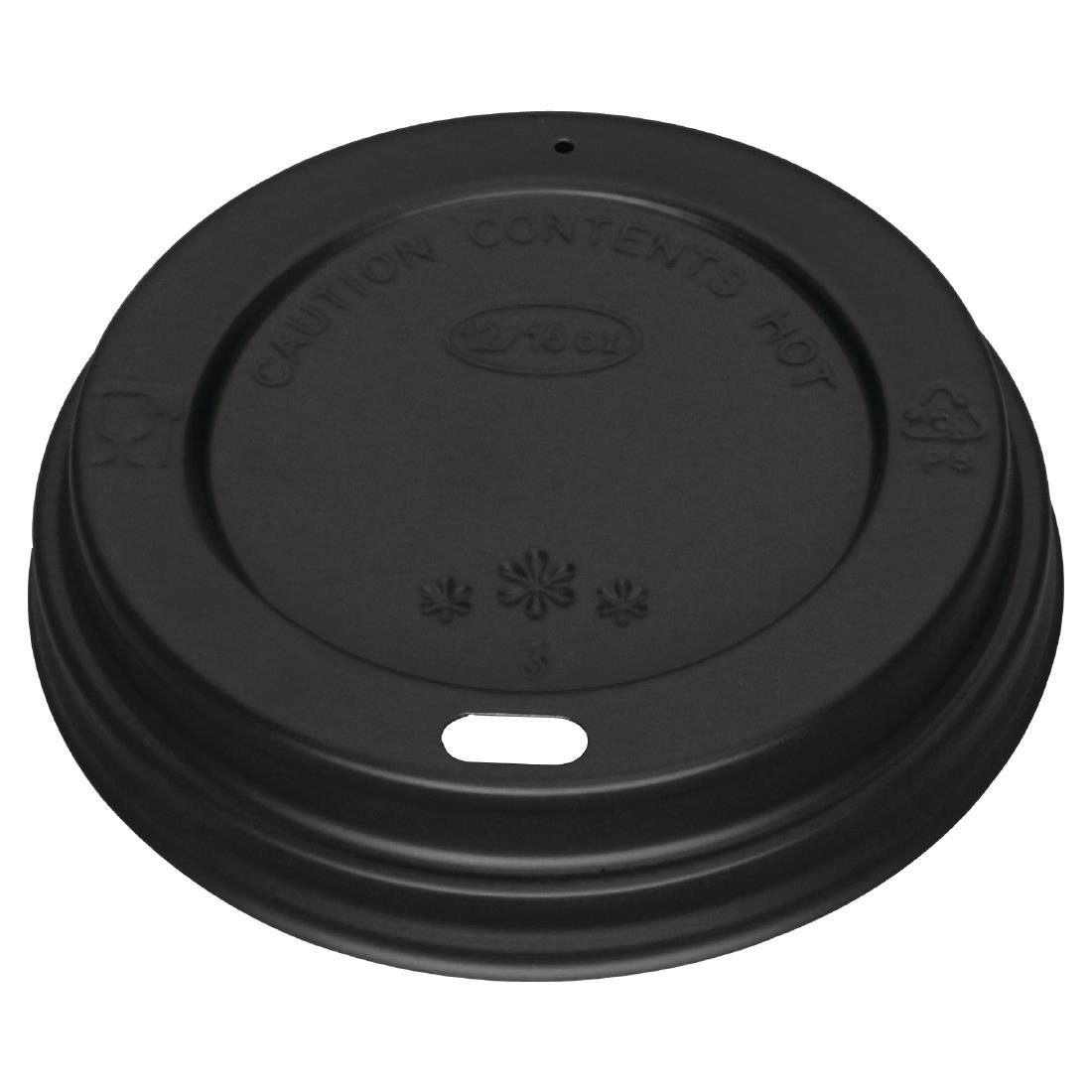 Fiesta Recyclable Coffee Cup Lids Black 340ml / 12oz and 455ml / 16oz (Pack of 1000) • PAS-CW718