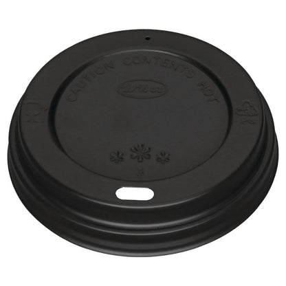 Fiesta Recyclable Lid for Hot Cups Black 340/455ml (1000 Pack) (Pack Quantity: 1000 | 340ml & 455ml) • PAS-CW718