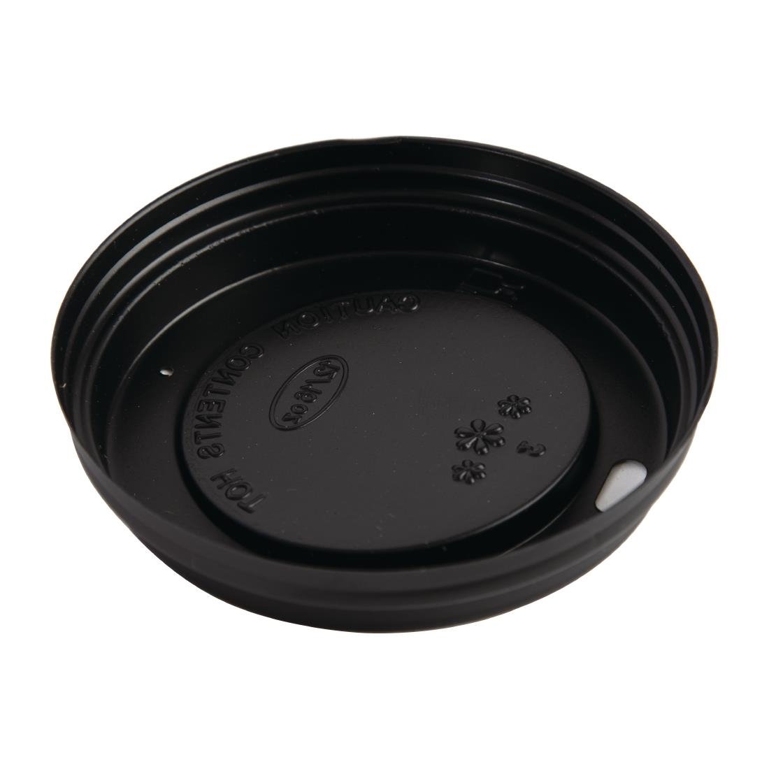 Fiesta Recyclable Coffee Cup Lids Black 340ml and 455ml (Pack of 50) • PAS-CW717