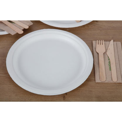 Fiesta Compostable Bagasse Plates Round 260mm (Pack of 50) • PAS-CW904