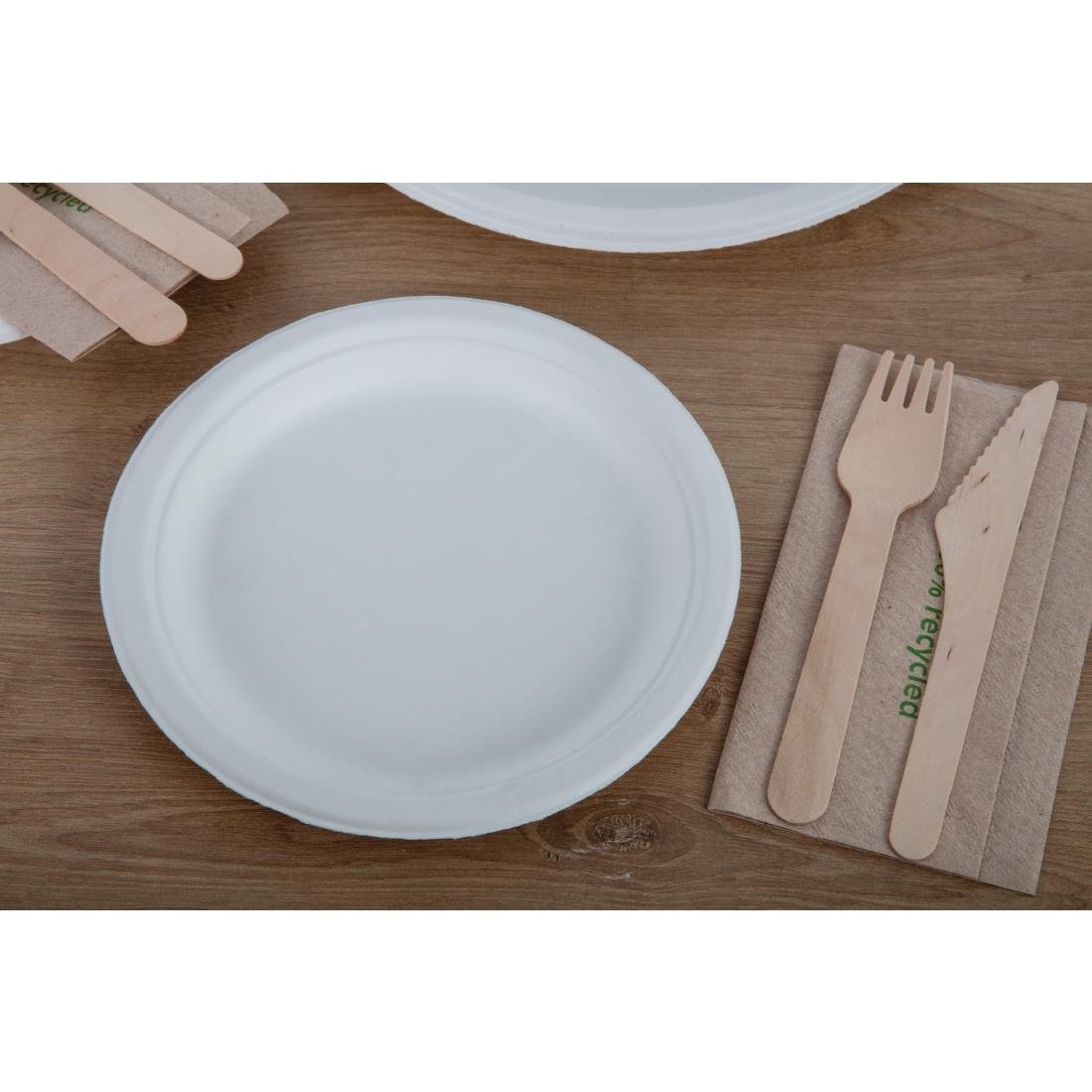 Fiesta Compostable Bagasse Plates Round 179mm (Pack of 50) • PAS-CW905