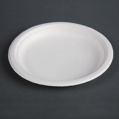 Fiesta Compostable Bagasse Plates Round 179mm (Pack of 50) • PAS-CW905