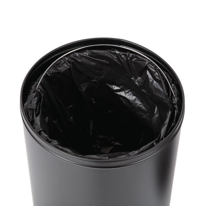 Bolero Stainless Steel Open Lid Bullet Bin Black 40 Litre • PAS-CW954