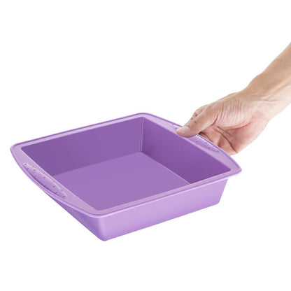 Hygiplas Flexible Silicone Square Bake Pan Purple 245mm (245x245mm | Purple - suitable for allergens) • PAS-CX049