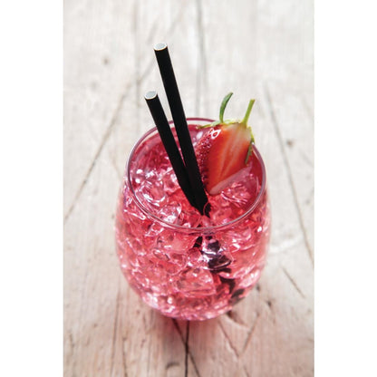 Fiesta Compostable Paper Cocktail Stirrer Straws Black (250 Pack) (Pack of 250) • PAS-CY080