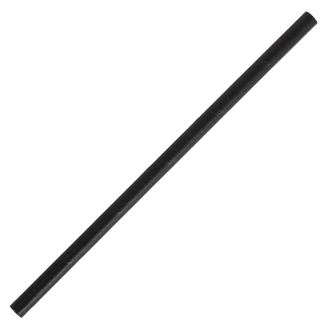 Fiesta Compostable Paper Cocktail Stirrer Straws Black (250 Pack) (Pack of 250) • PAS-CY080