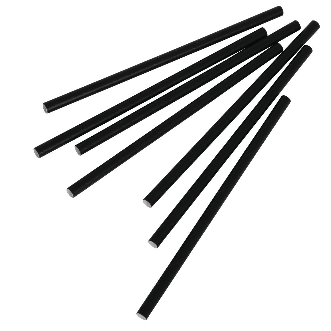 Fiesta Compostable Paper Cocktail Stirrer Straws Black (250 Pack) (Pack of 250) • PAS-CY080