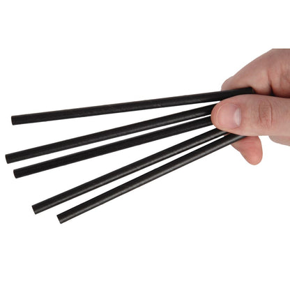 Fiesta Compostable Paper Cocktail Stirrer Straws Black (250 Pack) (140(L)mm | Pack Quantity: 250) • PAS-CY080