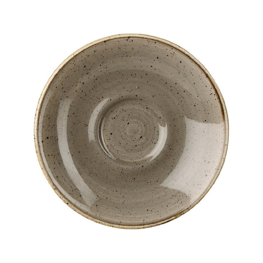 Churchill Stonecast Peppercorn Grey Espresso Saucer 118mm (12 Pack) (118mm / 4¾" (Ø). Pack Quantity: 12) • PAS-CY864