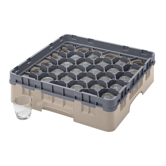 Cambro Camrack Beige 30 Compartments Max Glass Height 92mm • PAS-CZ106