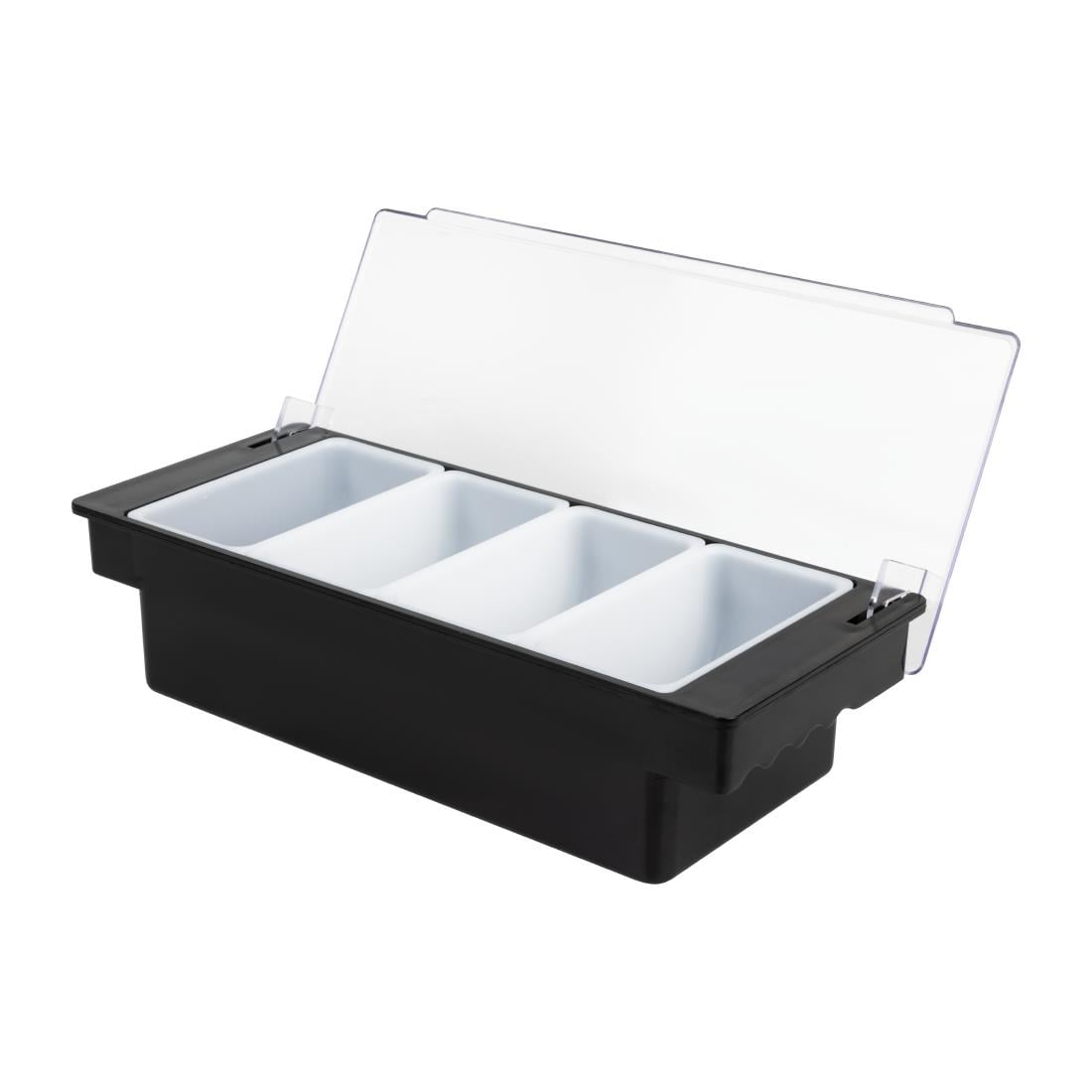 Beaumont 4 Part Plastic Condiment Holder Black • PAS-CZ603