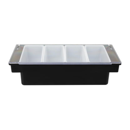 Beaumont 4 Part Plastic Condiment Holder Black • PAS-CZ603