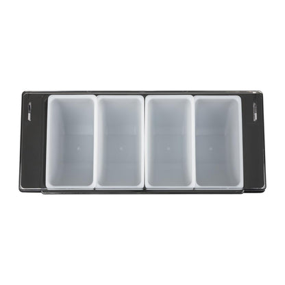 Beaumont 4 Part Plastic Condiment Holder Black • PAS-CZ603