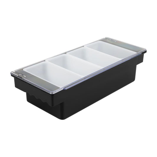 Beaumont 4 Part Plastic Condiment Holder Black • PAS-CZ603