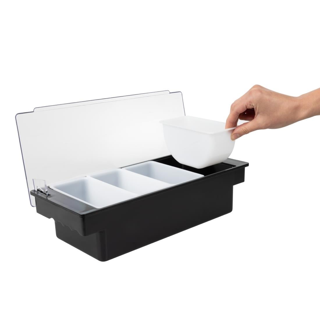 Beaumont 4 Part Plastic Condiment Holder Black • PAS-CZ603