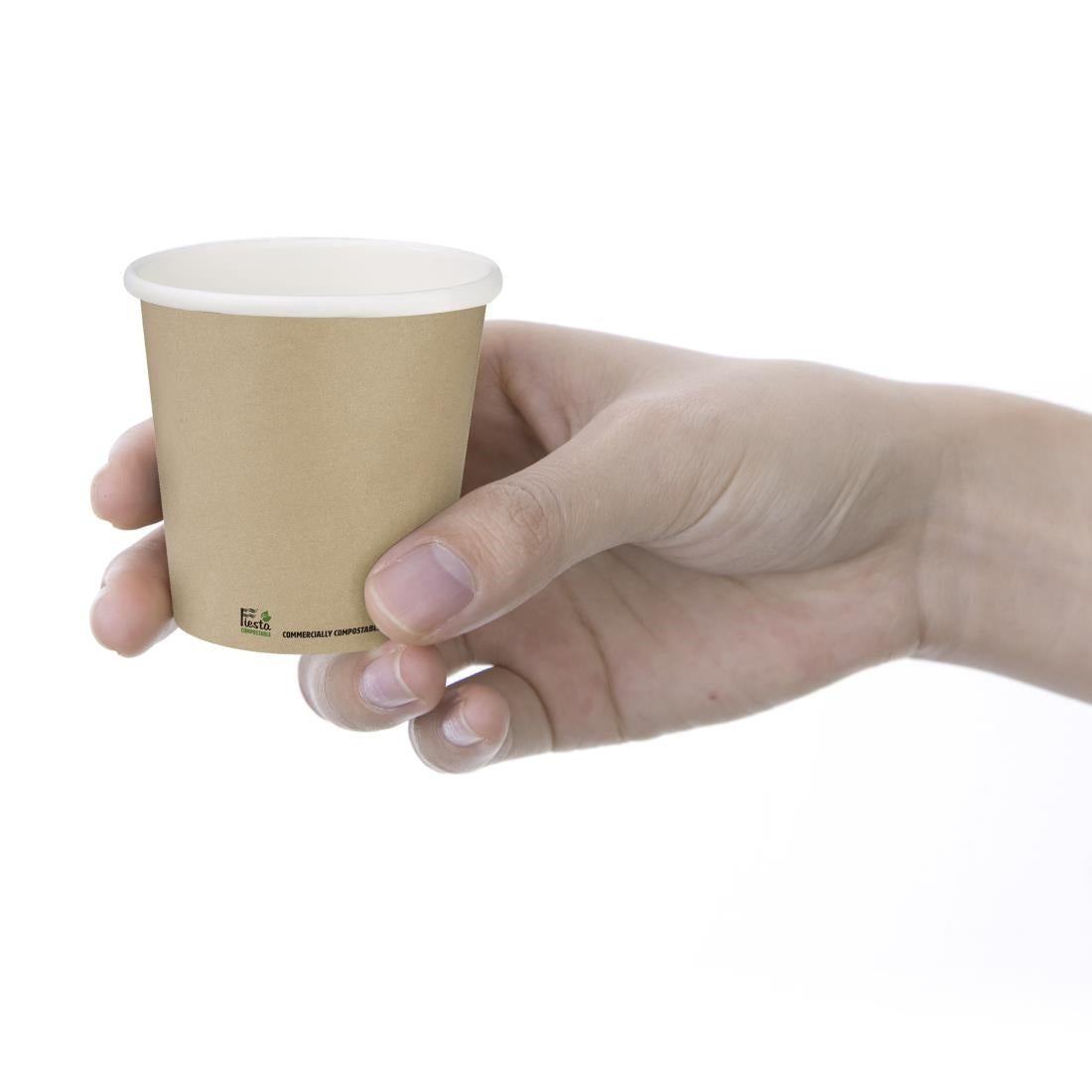 Fiesta Compostable Espresso Cups Single Wall 114ml (1000 Pack) (114ml. Pack Quantity: 1000. Plant-based PE lining) • PAS-CZ875