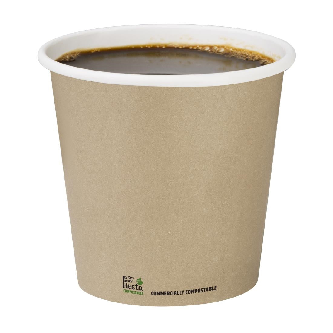 Fiesta Compostable Espresso Cups Single Wall 114ml (1000 Pack) (114ml. Pack Quantity: 1000. Plant-based PE lining) • PAS-CZ875