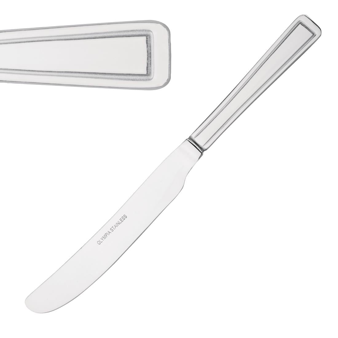 Olympia Harley Table Knife (12 Pack) (230(L)mm. Material: 18/0 Stainless Steel. Pack Quantity: 12) • PAS-D690