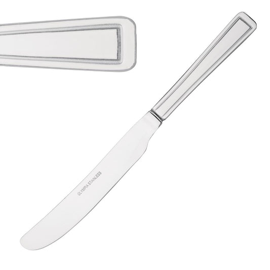 Olympia Harley Table Knife (12 Pack) (230(L)mm. Material: 18/0 Stainless Steel. Pack Quantity: 12) • PAS-D690