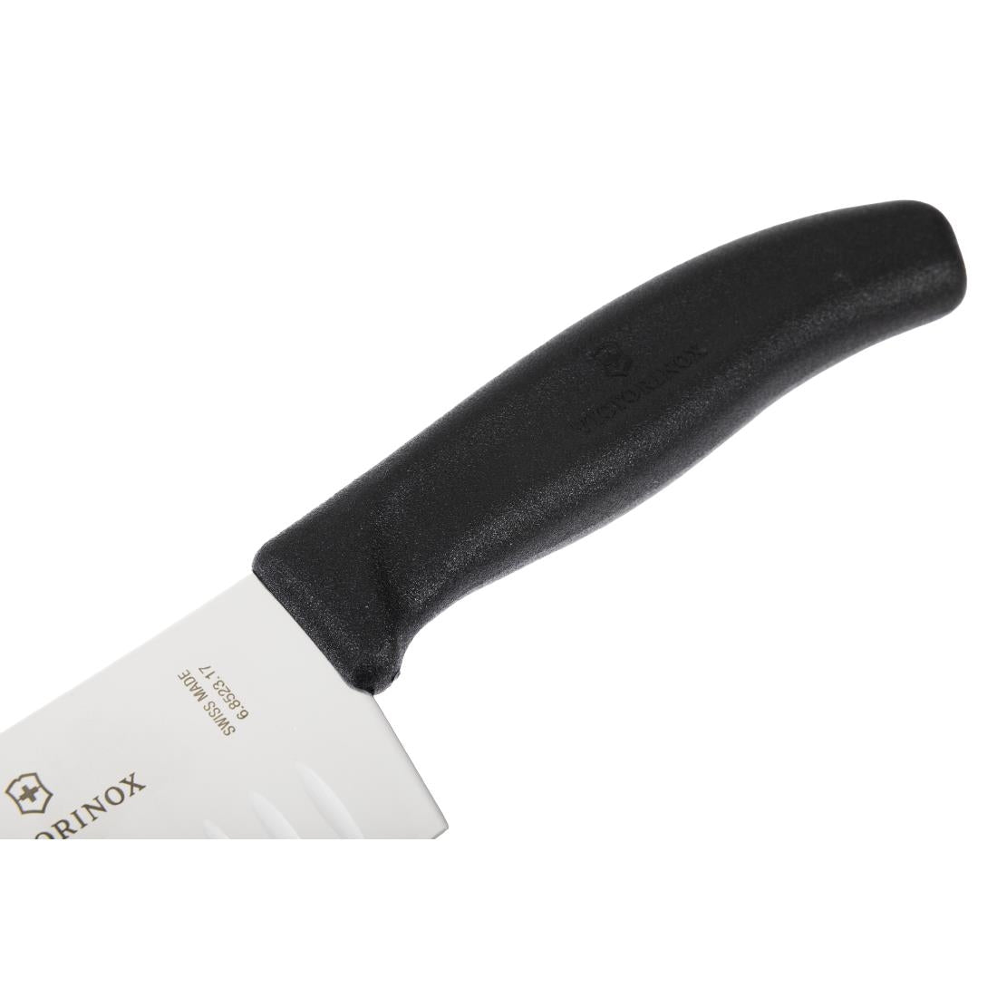 Victorinox Santoku Knife Black Scalloped Edge 171mm • PAS-D828