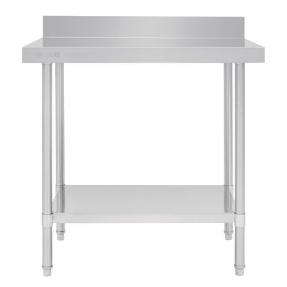 Vogue Premium Stainless Steel Table with Splashback 900mm • PAS-DA338