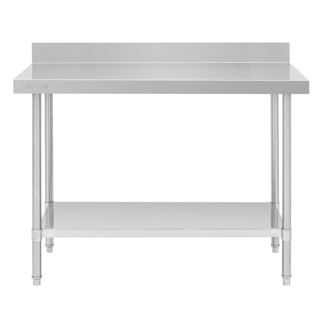 Vogue Premium Stainless Steel Table with Splashback 1200mm • PAS-DA339