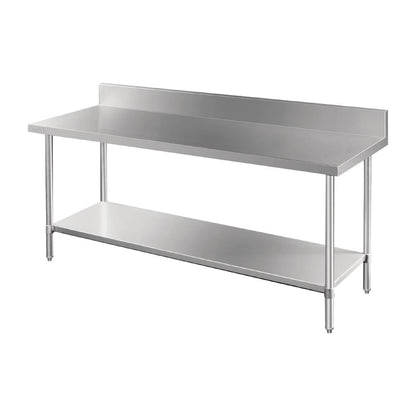 Vogue Premium Stainless Steel Table with Splashback 1800mm • PAS-DA341