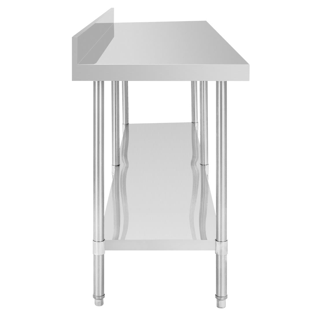 Vogue Premium Stainless Steel Table with Splashback 2400mm • PAS-DA343