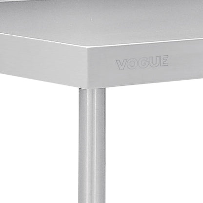 Vogue Premium Stainless Steel Table with Splashback 2400mm • PAS-DA343