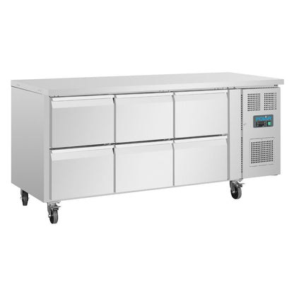 Polar U-Series Six Drawer Gastronorm Counter Fridge • PAS-DA548-A