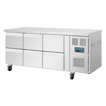 Polar U-Series Six Drawer Gastronorm Counter Fridge • PAS-DA548-A