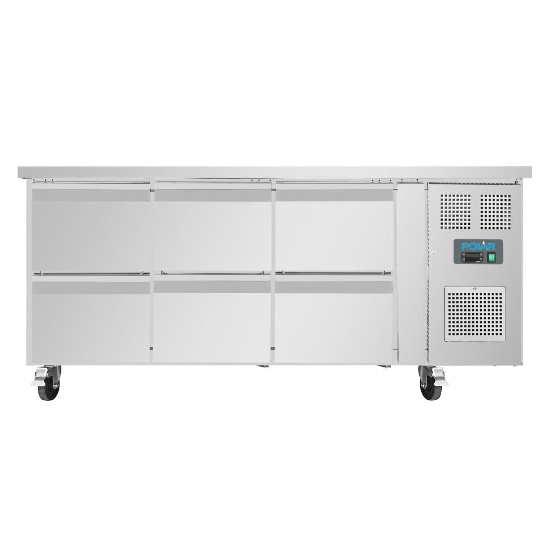 Polar U-Series Six Drawer Gastronorm Counter Fridge • PAS-DA548-A