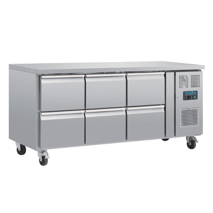 Polar U-Series Six Drawer Gastronorm Counter Fridge • PAS-DA548-A