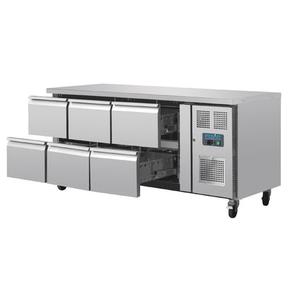 Polar U-Series Six Drawer Gastronorm Counter Fridge • PAS-DA548-A