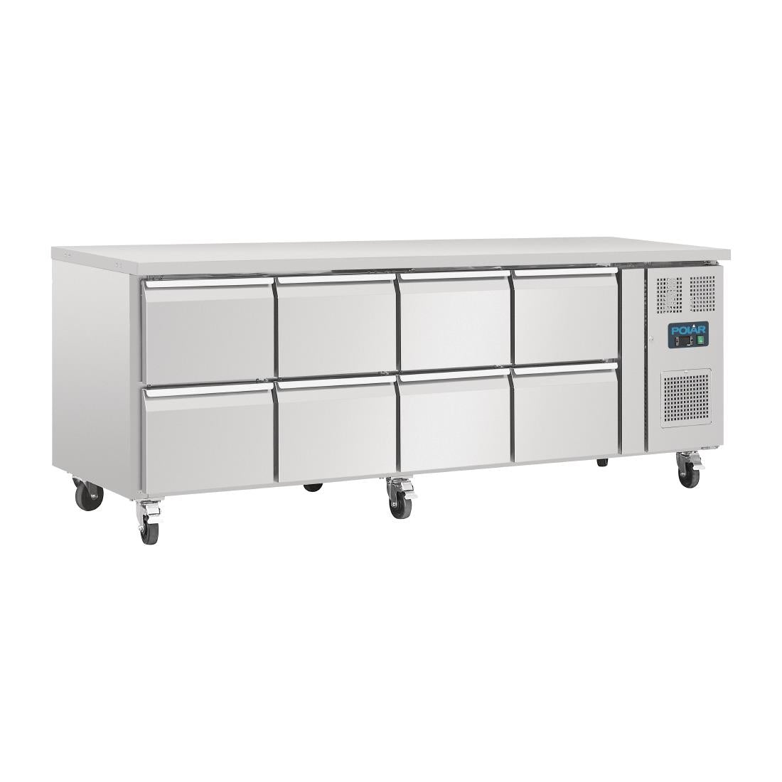 Polar U-Series Eight Drawer Gastronorm Counter Fridge (300W. Capacity: 8x1/1GN. R600a) • PAS-UA102-A