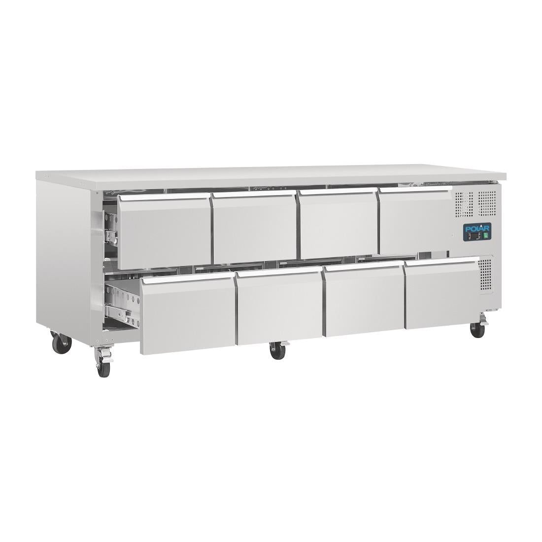 Polar U-Series Eight Drawer Gastronorm Counter Fridge (300W. Capacity: 8x1/1GN. R600a) • PAS-UA102-A