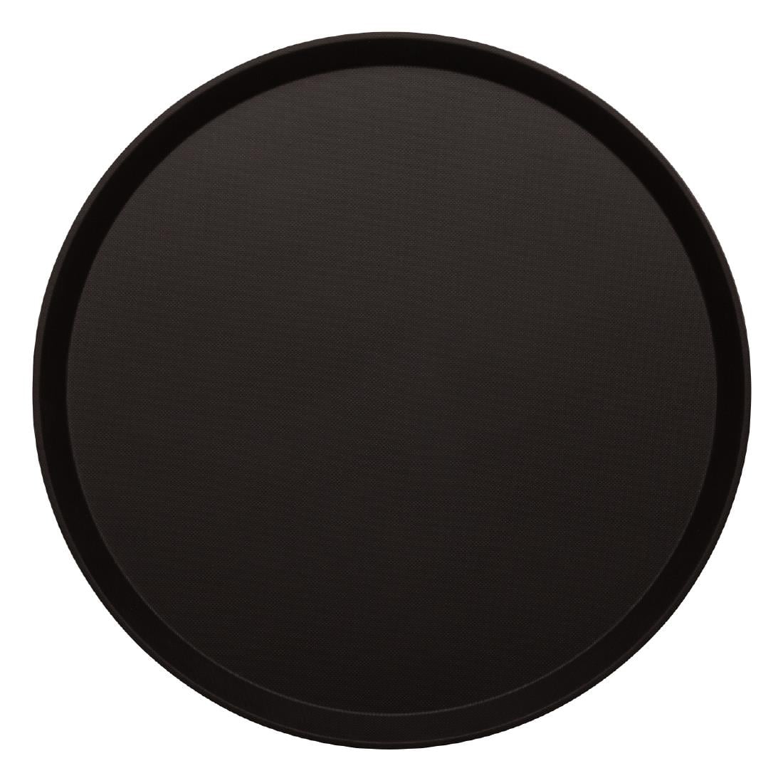 Cambro Treadlite Round Non-Slip Tray - Black - 355mm • PAS-DB003