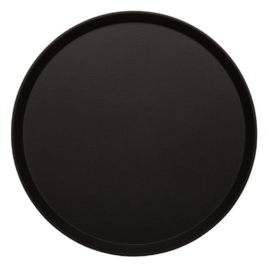 Cambro Treadlite Round Non-Slip Tray - Black - 355mm • PAS-DB003
